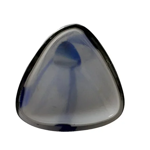 Blue/White 7.5" - Venetian Type Glass Vase – Made in Japan, Vintage Art Glass - Picture 4 of 5